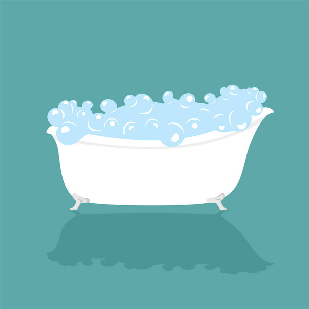 bathtub with water illustration - Vector, Image