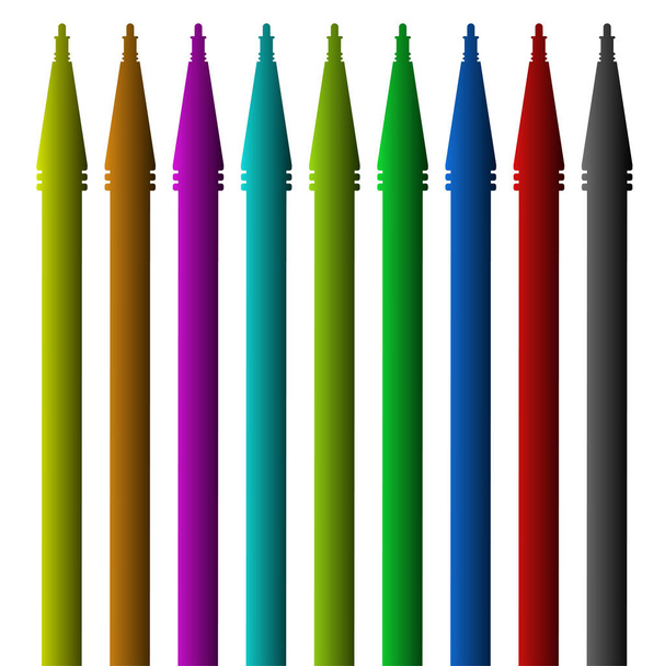 design de caneta de mercado de cores - Vetor, Imagem