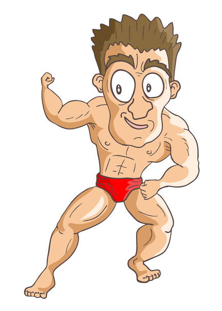 Muscle man gym vector illustration - Vettoriali, immagini