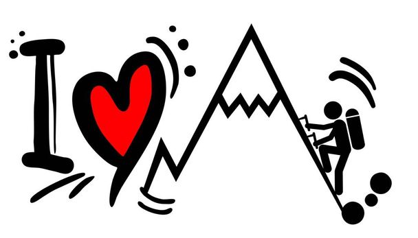 Love climb vector illustration - Vettoriali, immagini