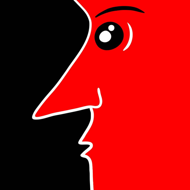 Illustrazione vettoriale faccia rossa - Vettoriali, immagini