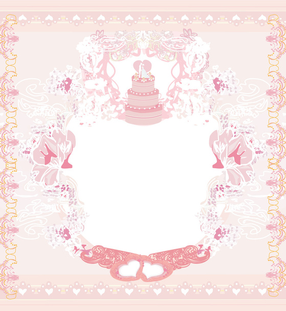  wedding cake card design  - Vector, Image