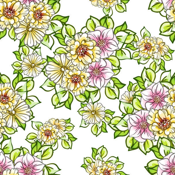 elegance seamless pattern with floral elements - Wektor, obraz