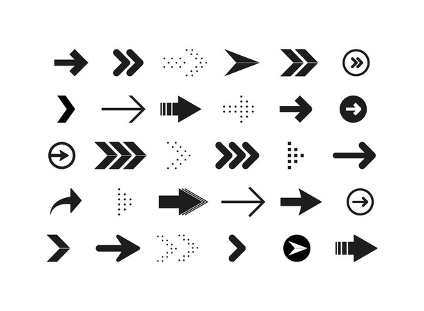 Flechas listas. Colección de iconos de flecha para diseño web - Vector, imagen
