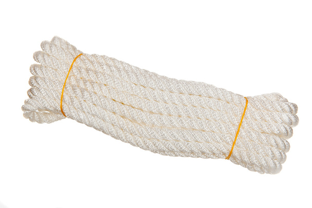 Coil of white rope - Valokuva, kuva