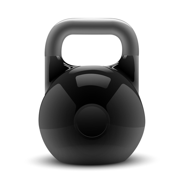 realistische klassieke kettlebell geïsoleerd op een witte achtergrond. Fitness symbool. vectorillustratie - Vector, afbeelding