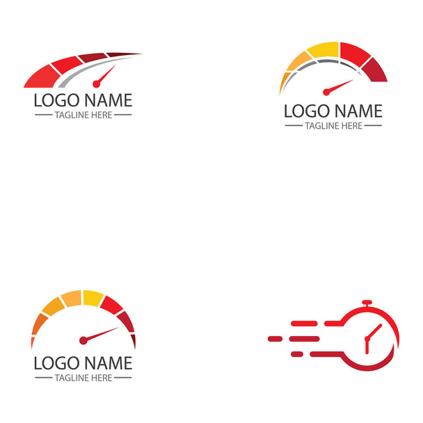 Veloce tempo icona logo vettore di progettazione - Vettoriali, immagini