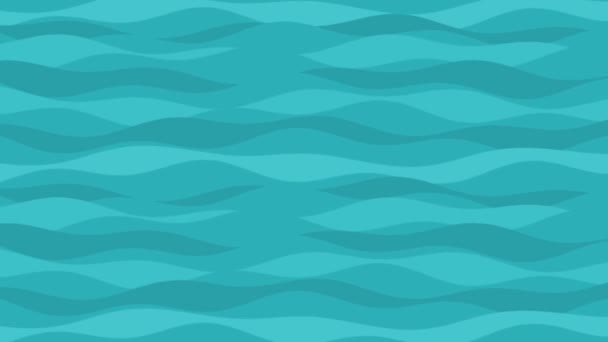 Animované mořské vlny pozadí s plochým designem - Záběry, video