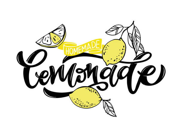 Citrus citron lemon pattern background. Lemonade art label. Cute hand drawn doodle summer pattern background. Fresh pattern art. T-shirt design label. - Vector, Image