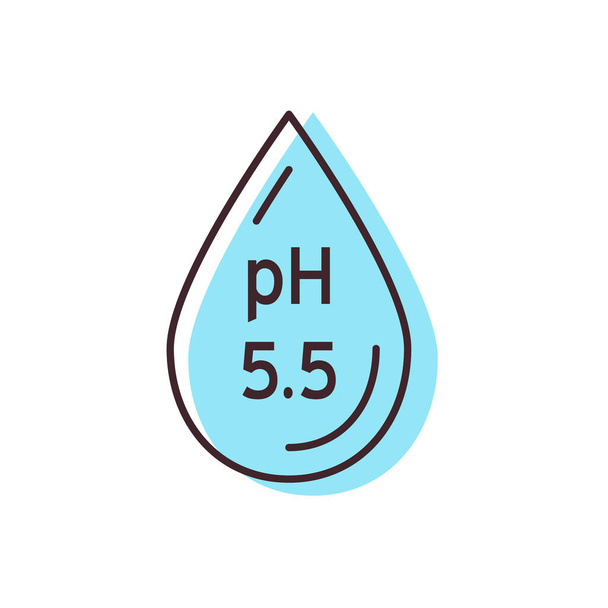 ベクトル中性pHアイコン。アルカリダイアグラムに通常の酸。研究室のスキンケア化粧品指標.化学科学の概念。バランス測定スペクトル. - ベクター画像