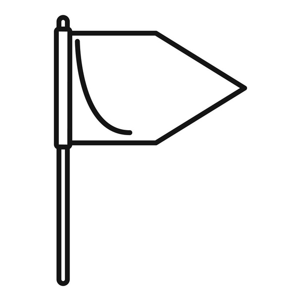 Hurling flag icon, outline style - Vetor, Imagem