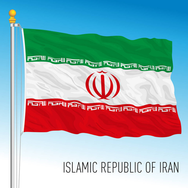 Irán bandera nacional oficial, país asiático, ilustración vectorial - Vector, imagen