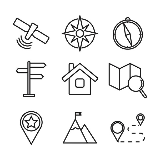 set di icone di navigazione in stile piatto, illustrazione vettoriale - Vettoriali, immagini