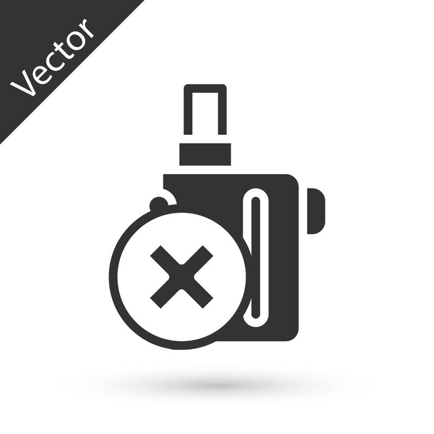 Grey Electronic cigarette icon isolated on white background. Vape smoking tool. Vaporizer Device.  Vector - Vector, Image