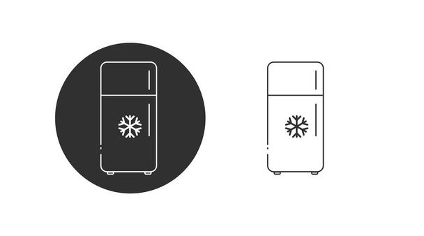 Sada ikon ledničky. Vektor černá a bílá izolované ilustrace ledničky značky - Vektor, obrázek