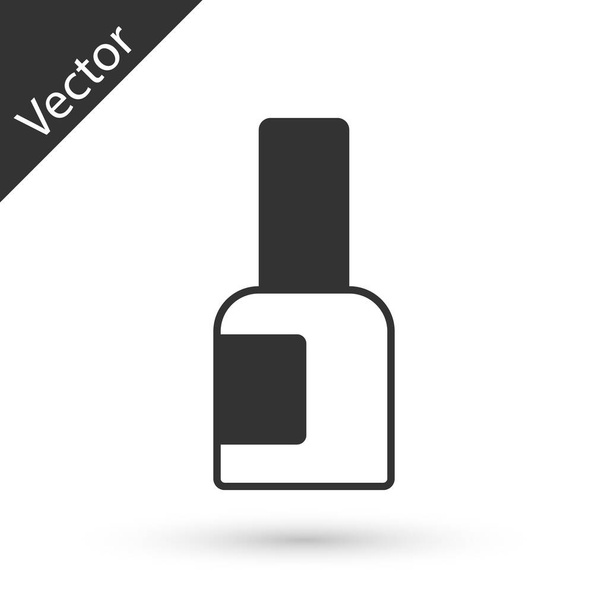 Grey Bottle of nail polish icon isolated on white background.  Vector - Vector, Image