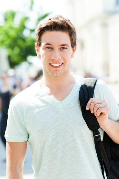 Casual young guy smiling - 写真・画像