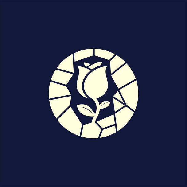 геометричний дизайн квіткового логотипу троянди
 - Вектор, зображення
