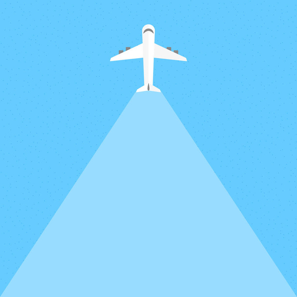 Avião voando com trilha. Ilustração vetorial, design plano - Vetor, Imagem