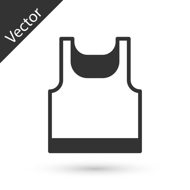 Grey Sleeveless sport t-shirt icon isolated on white background.  Vector - Vector, Image