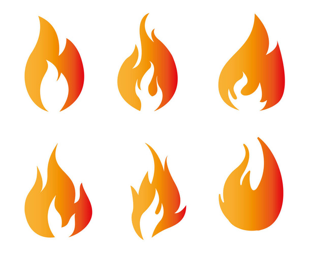 abstract Fire torch Collection design icon illustration with White Background - Wektor, obraz