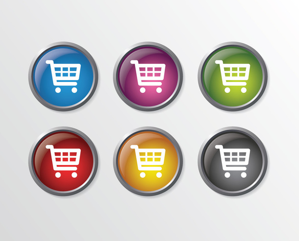 Shopping cart buttons - Διάνυσμα, εικόνα