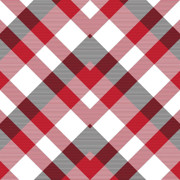 Красный Chevron Plaid Tartan текстурированный бесшовный дизайн шаблона подходит для моды текстиля и графики - Вектор,изображение