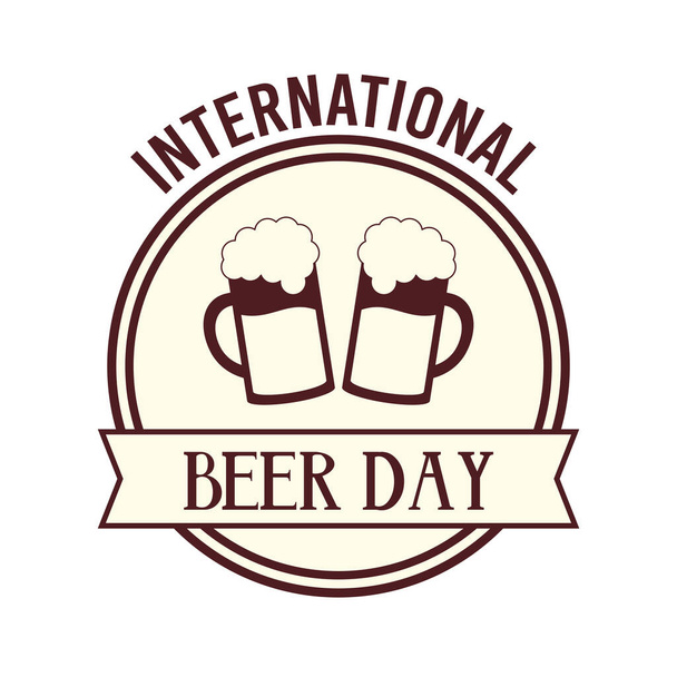international beer day concept - Вектор,изображение