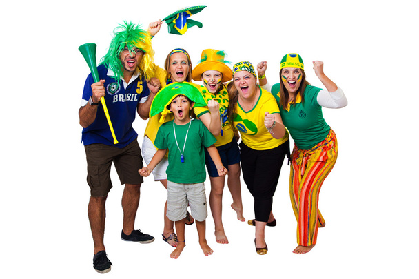 Brazilian friends cheering on - Photo, Image