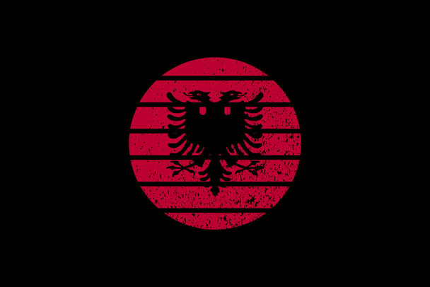 Σημαία στυλ Grunge της Αλβανίας. Θα χρησιμοποιηθεί t-shirt γραφικά, εκτύπωση, αφίσα και φόντο. - Διάνυσμα, εικόνα