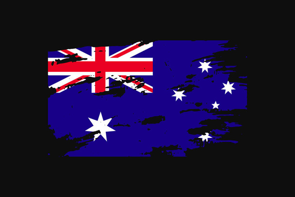 Flaga Grunge Style Australii. Będzie on używany grafika t-shirt, druk, plakat i tło. - Wektor, obraz