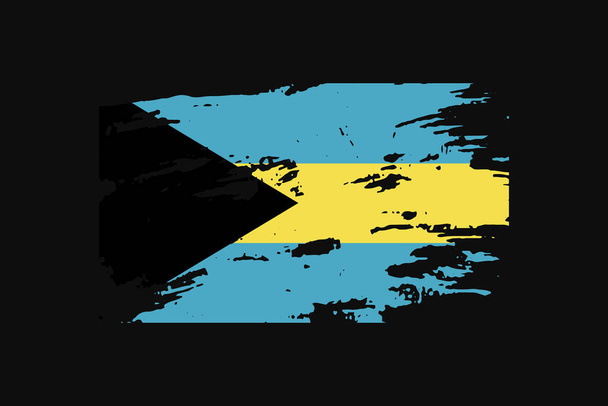 Bahamalar 'ın Grunge Style Bayrağı. Tişört grafikleri, baskısı, posteri ve arkaplanı kullanılacak. - Vektör, Görsel