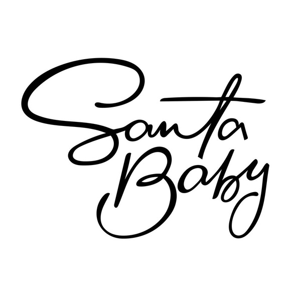 Santa baby, christmas lettering and calligraphy vector illustration. - Вектор, зображення