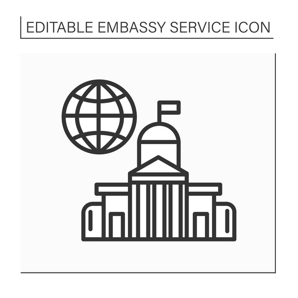 Embassy line icon  - Vector, Image