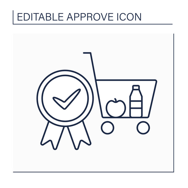 Approve cart line icon - Vector, Image