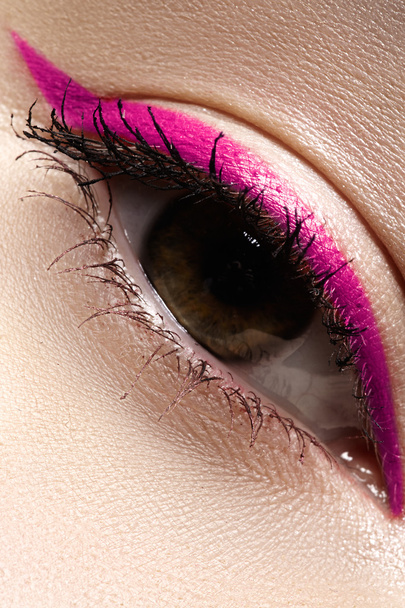 Cosmetics & make-up. Beautiful female eye with liner make-up - Photo, Image