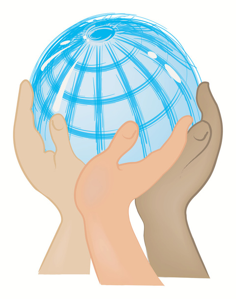 Globe soutenu avec les mains
 - Vecteur, image