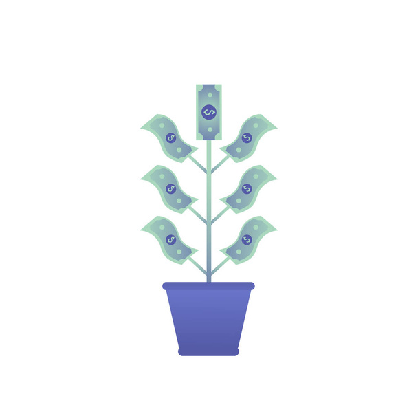Money tree icon. Illustration. - Vector, Image