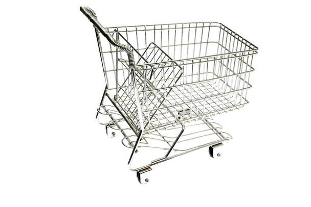Shopping Cart. Isolated on white. Room for text. Clipping path.  - Fotografie, Obrázek