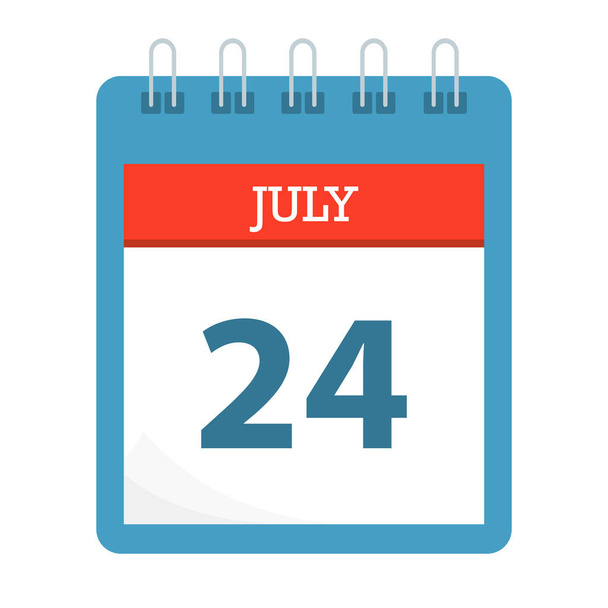 July 24 - Calendar Icon - Calendar template - Business vector illustration. - Vektori, kuva