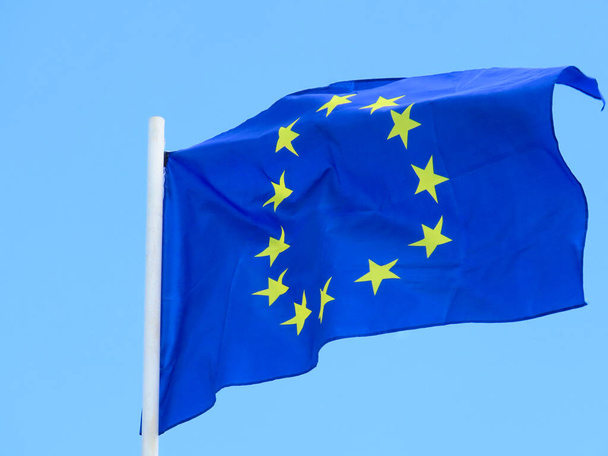 EU flag close up - Photo, Image