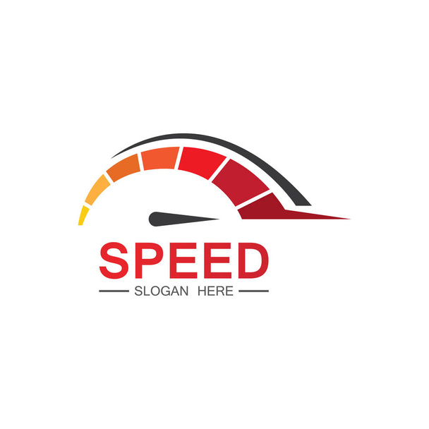 Conception de logo de vitesse, silhouette indicateur de vitesse symbole icône vecteur, vitesse Auto voiture Logo Modèle vectoriel illustration icône design - Vecteur, image