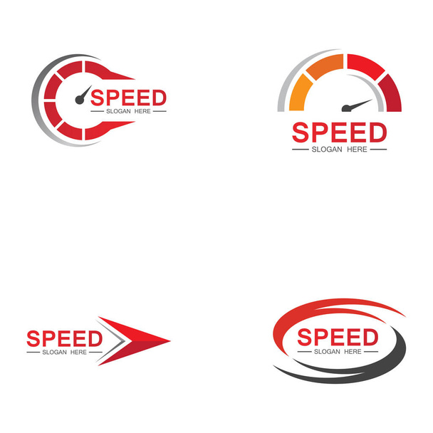 Projekt logo prędkości, ikona symbolu prędkościomierza sylwetka wektor, prędkość Auto samochód Logo Template wektor Ikona projektu - Wektor, obraz