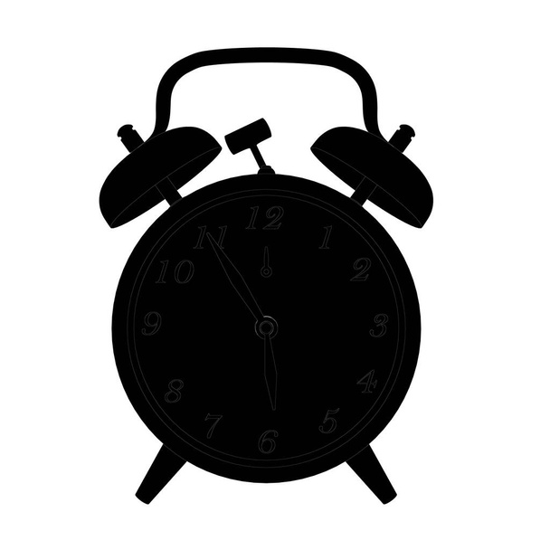 Silhouette of vintage clock isolated on white background. Vector illustration - Vector, Image