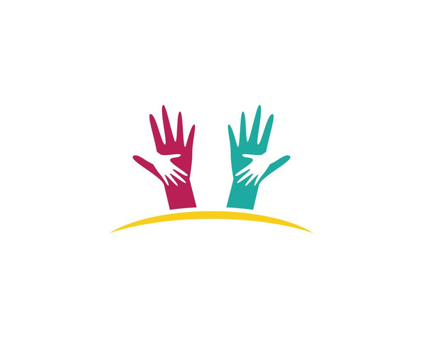 Logo cura della mano cemplate icona vettoriale illustrazione - Vettoriali, immagini