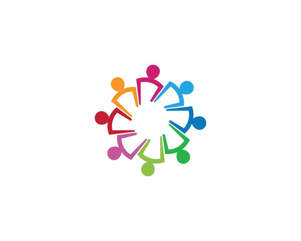 Elfogadás és közösségi gondozás logó sablon vektor ikon illusztráció tervezés - Vektor, kép