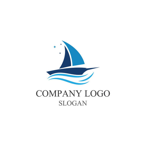 Geleneksel yelkenli logosu tasarım vektörü - Vektör, Görsel