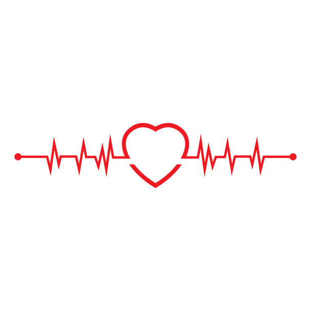 Love with Medical Pulse logo concept. Salute amore Logo creativo - Vettoriali, immagini