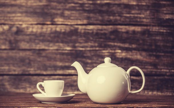 tetera y taza de té - Foto, Imagen