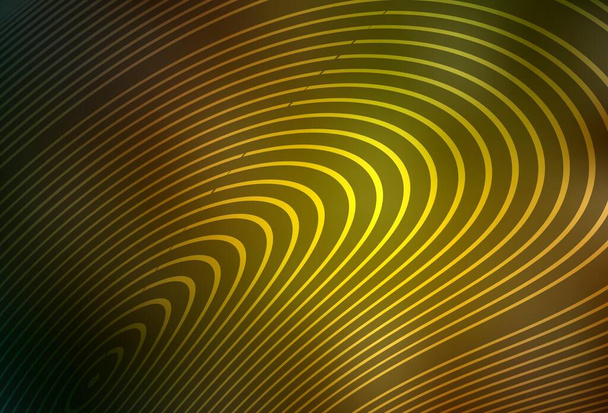 Dark Green, Yellow vector background with curved lines. A sample with colorful lines, shapes. Business design for posters, banners. - Vector, Image